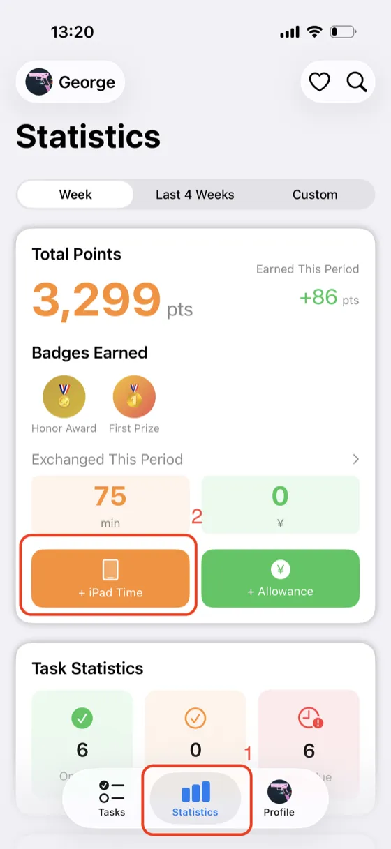 Statistics page